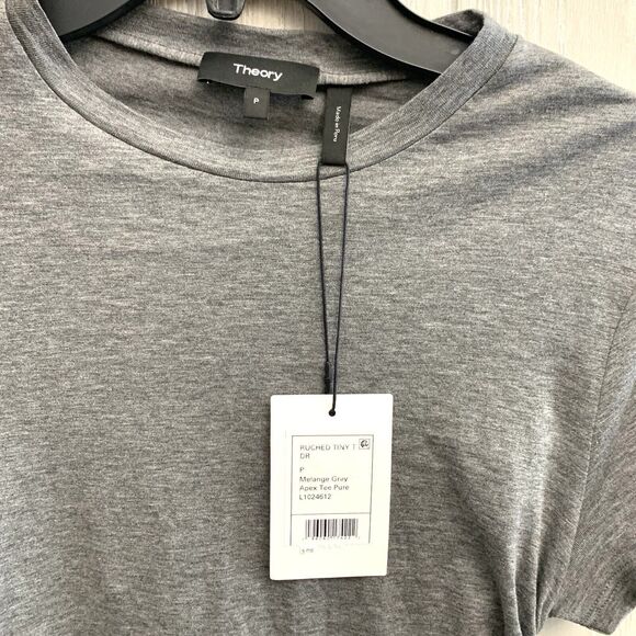 Theory Apex Tiny Tee Ruched Short Sleeve Dress Size P NWT - Picture 4 of 6